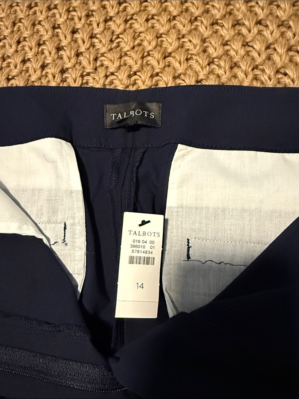 Talbots Navy Wide Leg Pants - Picture 2 of 4
